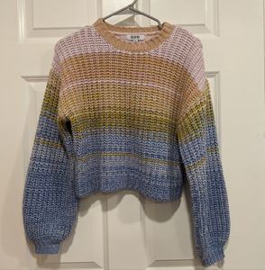 525 Anthropologie Color Knit Sweater Balloon Sleeve XS